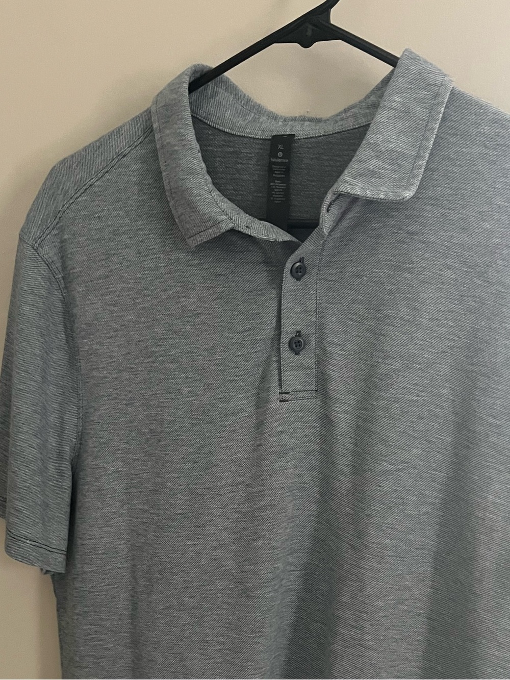 lululemon athletica Gray Heather Polo - Short Sleeve xl